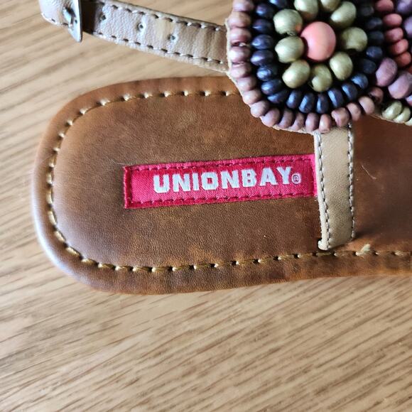UNIONBAY Beaded Thong Sandals with Ankle Strap Multicolor Size 6.5 - Picture 4 of 7